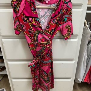 Lilly Pulitzer Hot Pink Wrap Dress